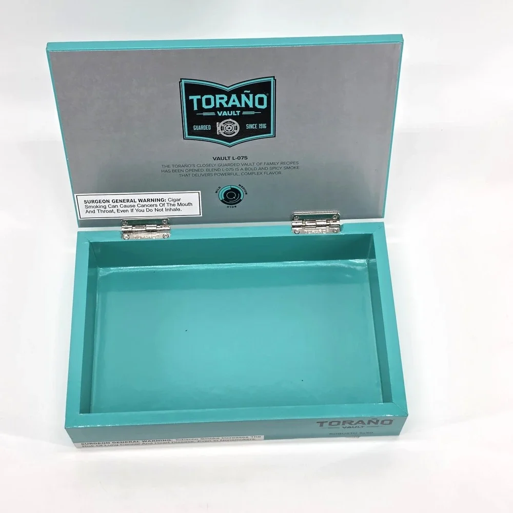 Torano Vault Cigar Box Vault C-033 Robusto Teal Blue Empty